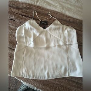 Express White Satin Camisole Tank